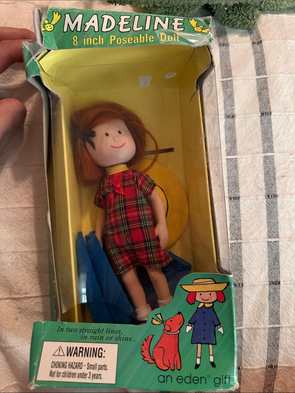 Madeline Doll with Red Hair and Red Plaid Outfit- Vintage Toy